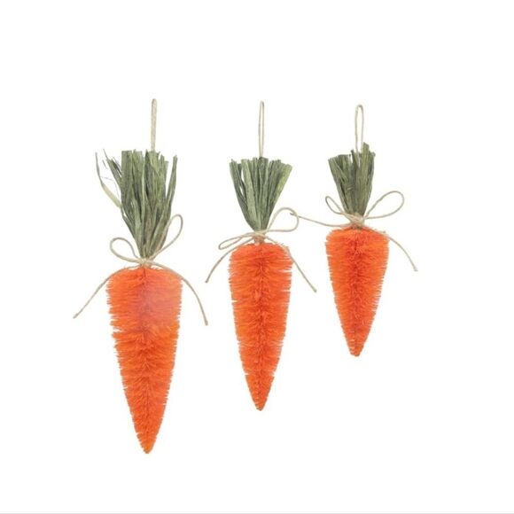 New Homespun Easter 3-count Bottlebrush Handing Carrots, New - Picture 4 of 4
